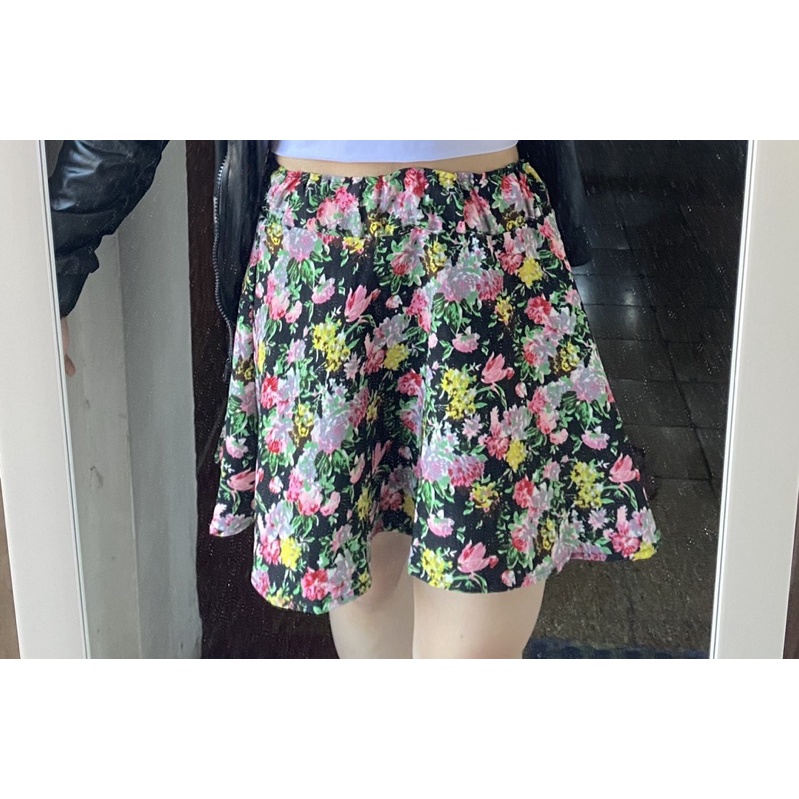 rok pendek wanita mini skirt wanita rok selutut korea perempuan floral pants mini skort perempuan mo
