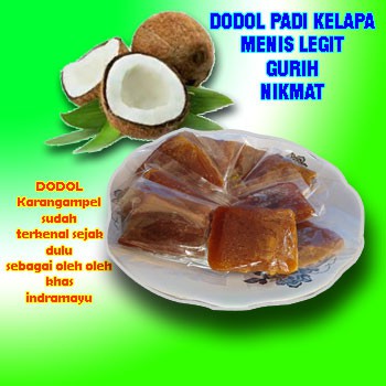 

Dodol Padi Kelapa, khas karangampel, Manis legit dan Gurih kemasan mika