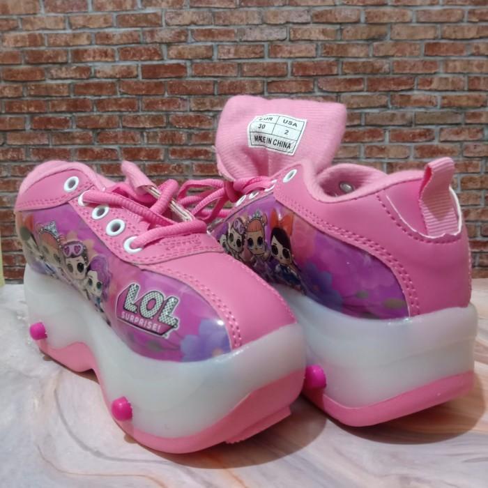 SEPATU RODA ANAK RODA 4 KARAKTER LOL - PINK PROMO