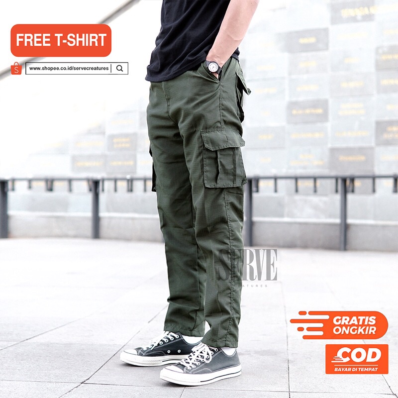 SERVECREATURES - CARGO PANTS RIPSTOP / CELANA KARGO RIPSTOP / CELANA CARGO PRIA