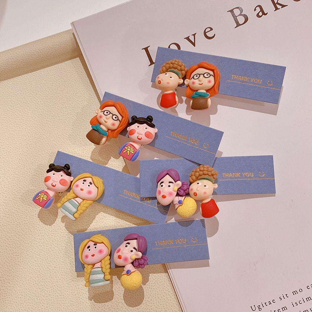 Mxbeauty Kartun Klip Anting Lucu Temperamen Hadiah Resin Anak Tanpa Tindik Gaya Korea Earrings