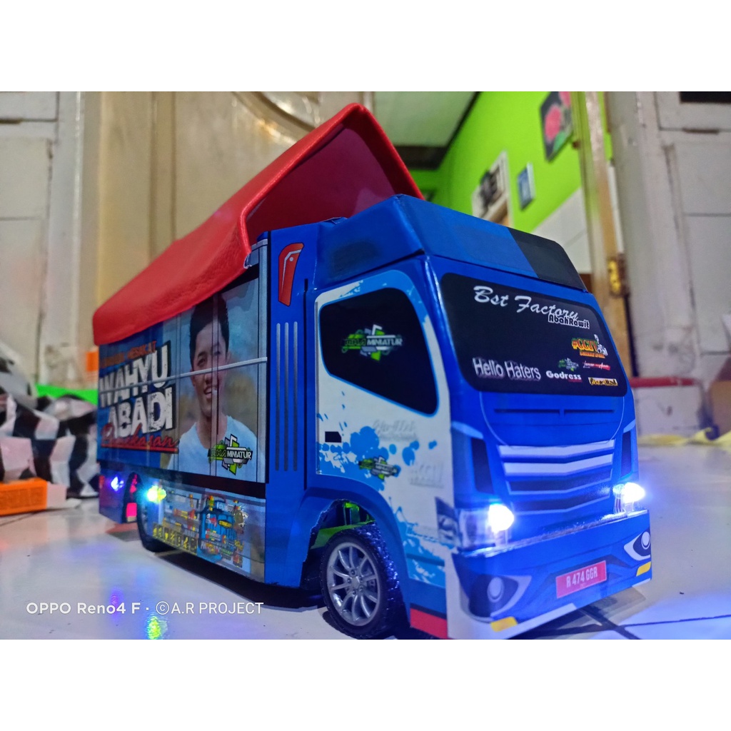 mobil remote mainan anak / miniatur truck oleng wahyu abadi remote control-RC Full lampu