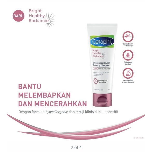 Cetaphil Bright Healthy Radiance Reveal Creamy Cleanser 100g Skin Care Pembersih Muka Untuk Mencerahkan