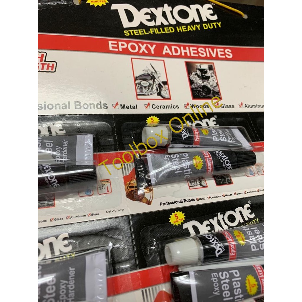 

Lem Besi Dextone 5 menit (Renceng) 12 gr Epoxy Adhesive (1 Lusin/12Pcs)