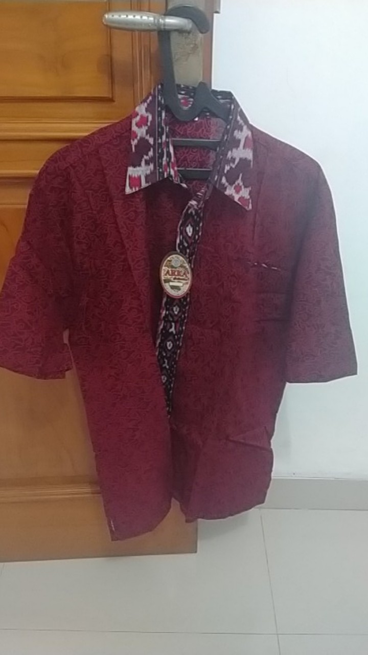 Bswart Batik Jumbo Hrb026 Kenongo Hem Pendek Padi Pekalongan M L Xl Batik Pria Murah Modern Grosir