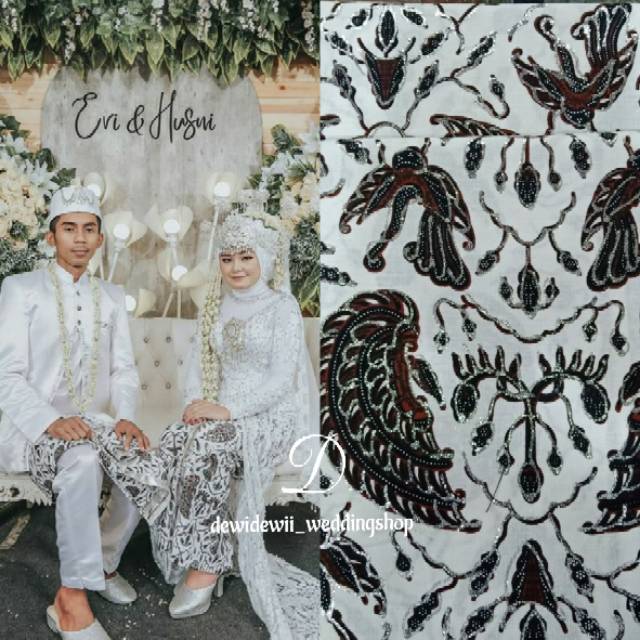 Set Jarik dan Blangkon Pengantin, Sido Asih Cilik - Silver