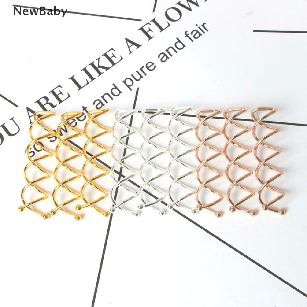 Newbaby 10Pcs Jepit Rambut Spiral Warna Emassilverrose Gold Untuk Wanita