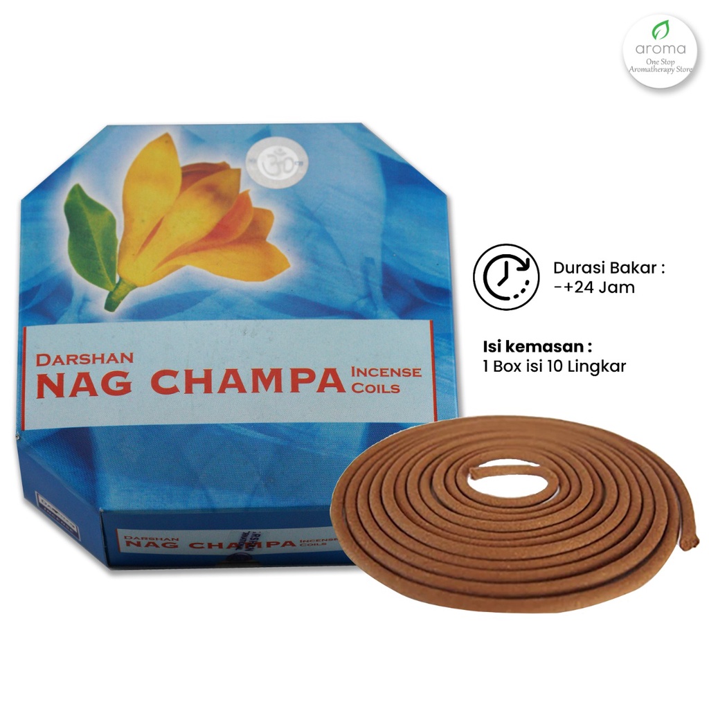 Dupa India (Aromaterapi) Coil - Darshan Nag Champa 24 Jam
