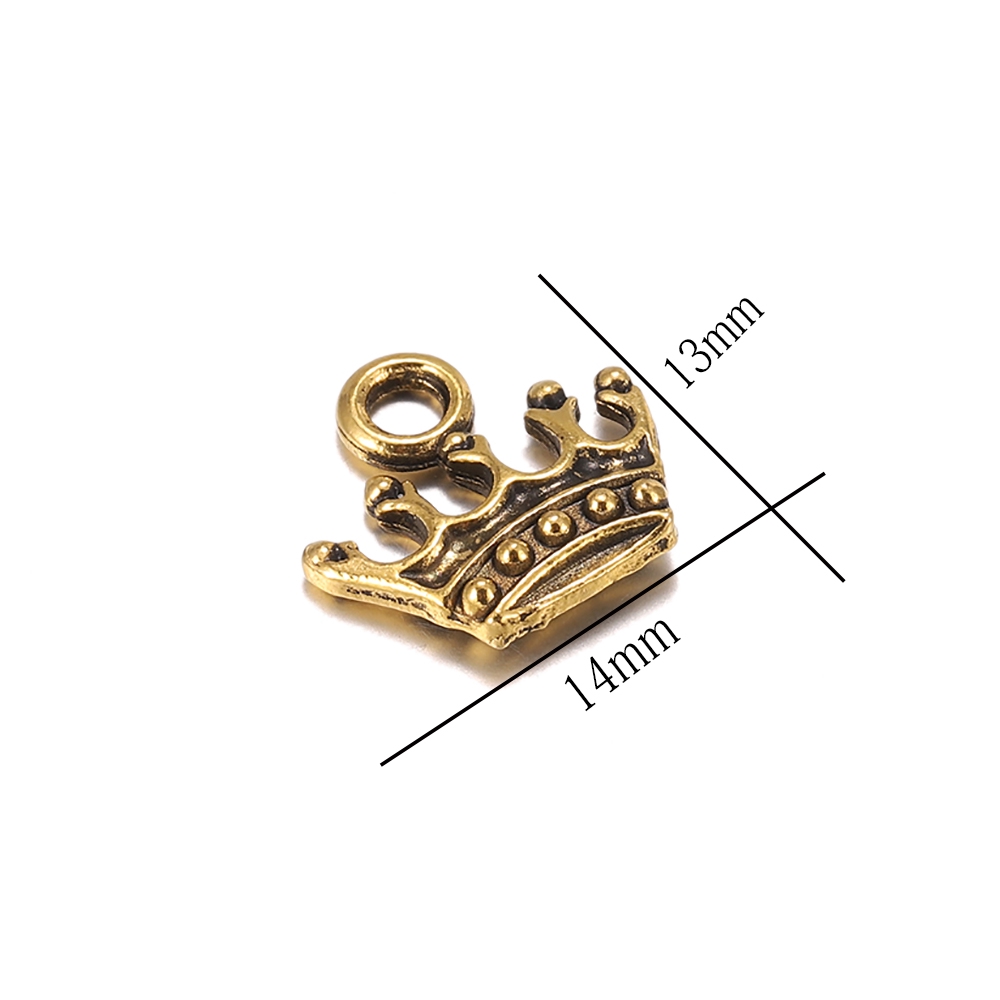 20pcs / Lot Charms Crown Tibet Silver Gold 13x14mm Untuk Membuat Perhiasan Gelang Handmade Diy