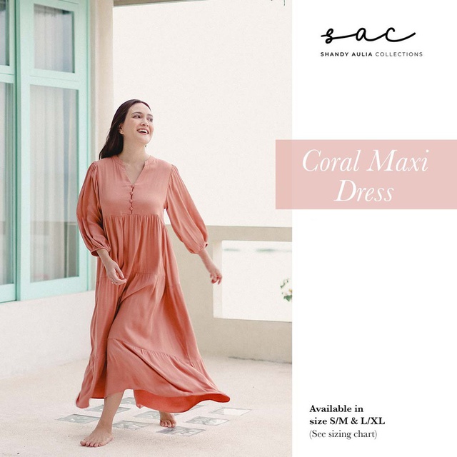 Shandy Aulia Collections - Coral Maxi Dress