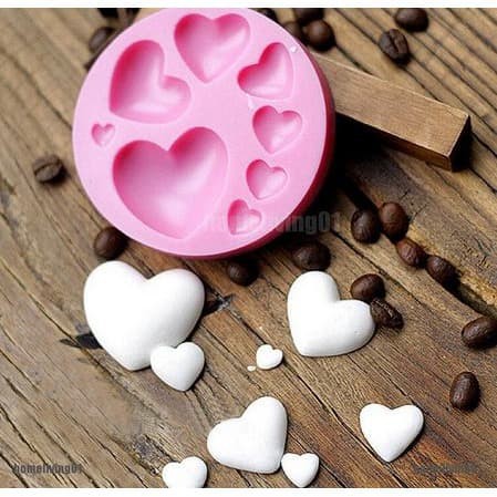 3D Silicon Mold Fondant Cake Decoration - 7 Size Heart