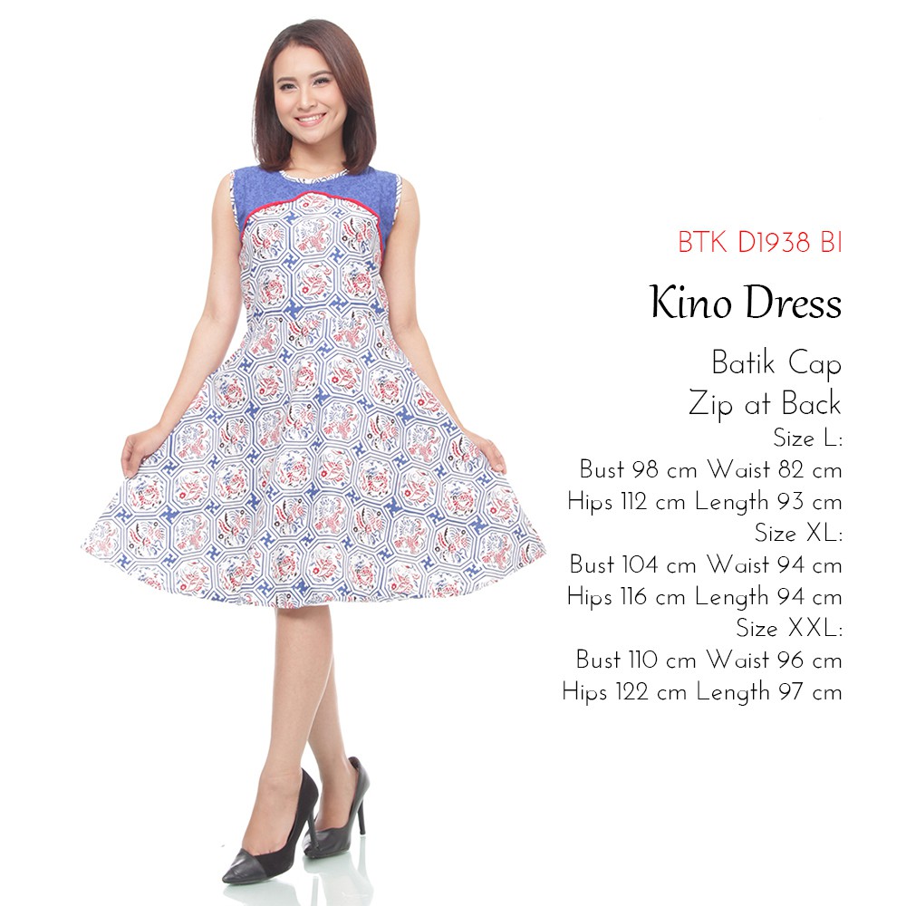 Dress Batik Wanita - Kino Dress Biru