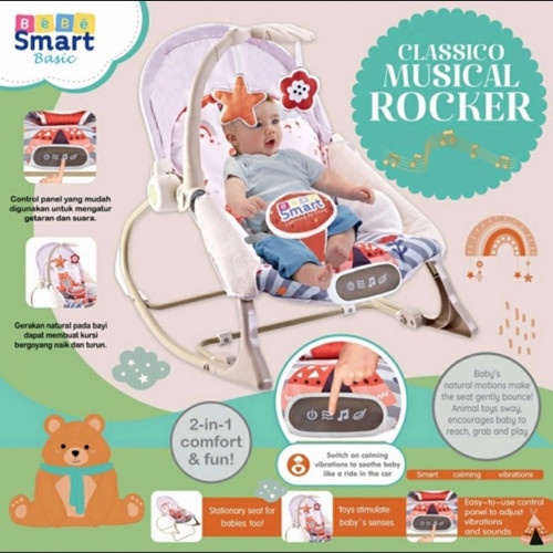 AYUNAN BAYI BOUNCER BEBE SMART CLASSICO MUSICAL ROCKER KURSI GOYANG BAYI AYUNAN BAYI Newborn Toddler