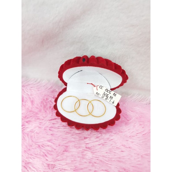 CC905M306M cincin keroncong polos isi 3 emas kuning asli berat 1.450 no 12 d 1.6 kadar 70% 16k