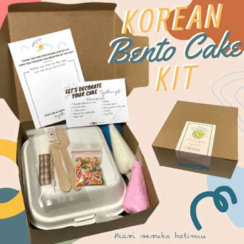 Korean Bento Cake DIY Diameter 10cm | DIY KIT Korean Bento Cake | Mini Cake DIY | Lunch Box Cake DIY