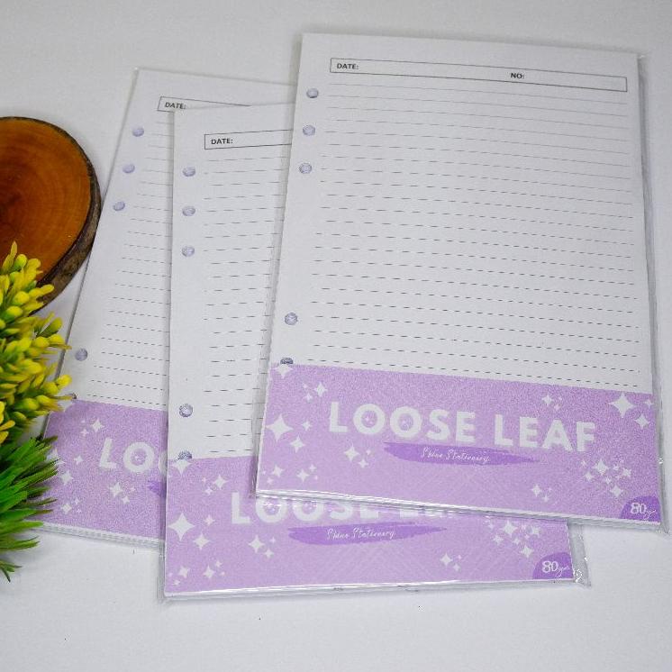 

bkrt338 Loose Leaf A5 (6 Ring & 20 Ring) Murah/ Refil Kertas Binder / Loose Leaf Dot, Grid, Polos, Garis ゜◇゜ 10