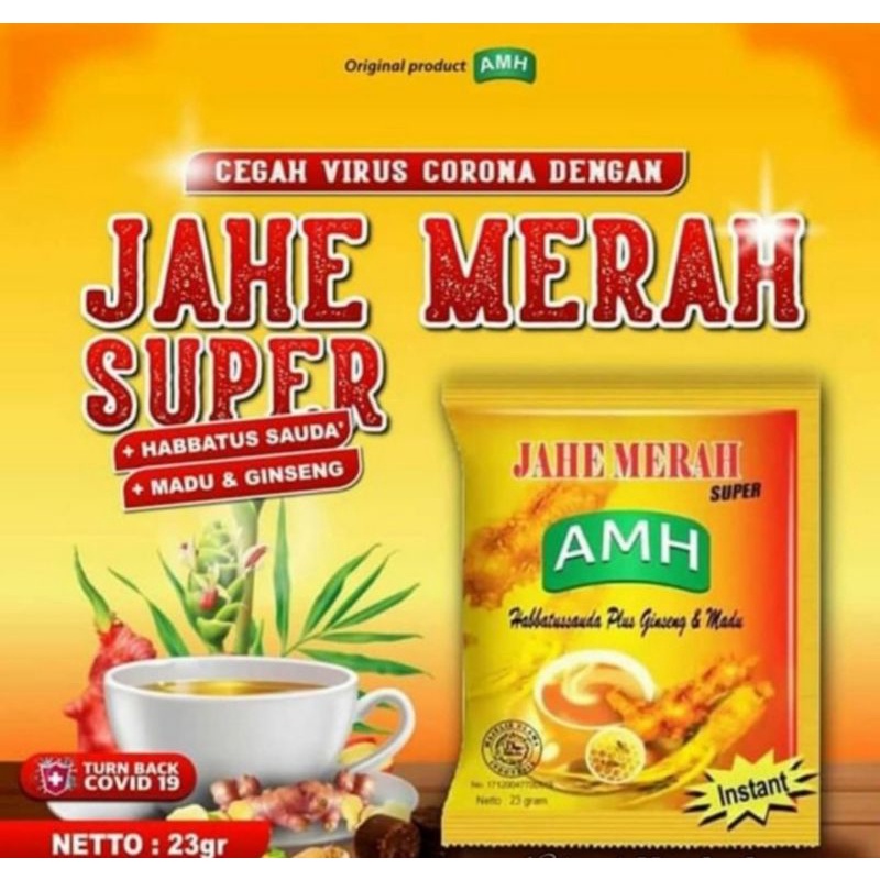 

Jahe merah Bubuk super AMH isi 12 sachet minuman kesehatan