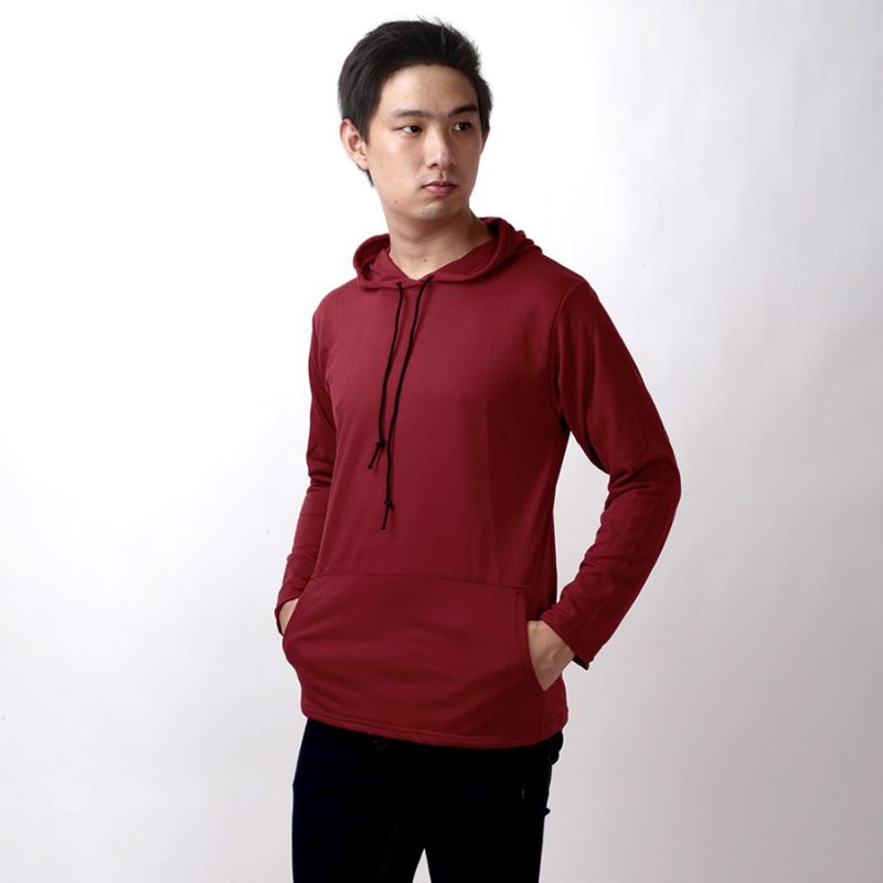 kaos Hoodie saku lengan panjang polos 1