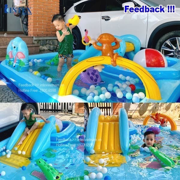 INTEX 57161 Kolam Renang Perosotan Jungle Adventure Play Center Anak