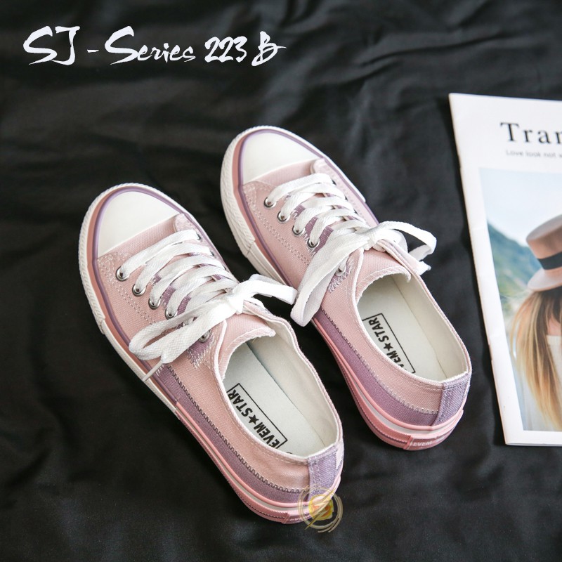 [OOS] (FREE BOX)  Sepatu Sneakers Wanita Casual Wear ala Back To School Import Kualitas Super Premium - 223 B