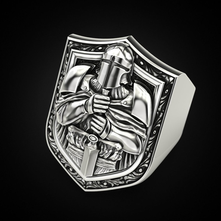 New Paladin Knight Vintage Ring Stainless Steel Men's Aggressive Ring