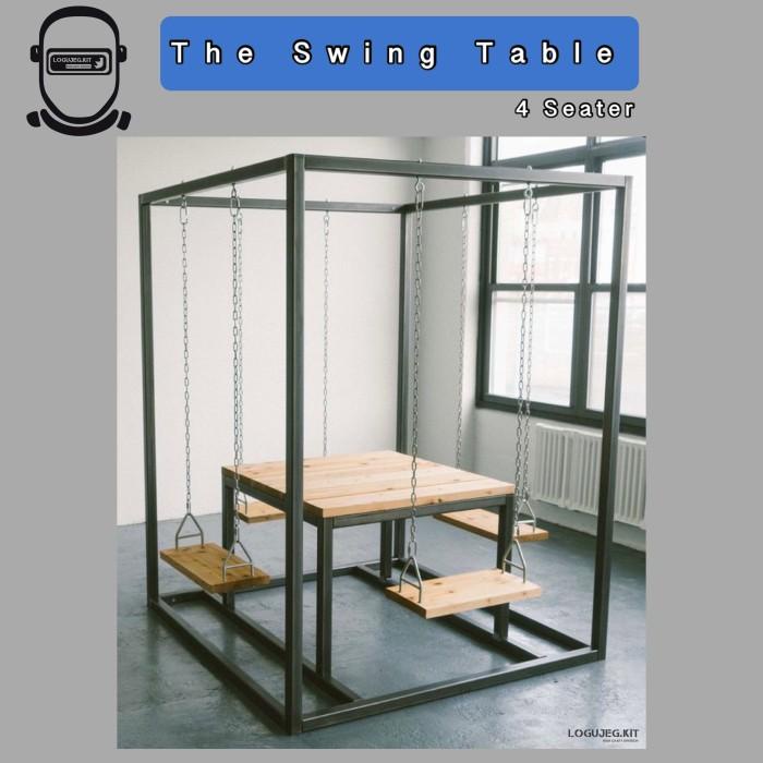Ayunan Swing Table Kit / Ayunan Kayu Besi Kursi Meja / Taman Indoor / Outdoor