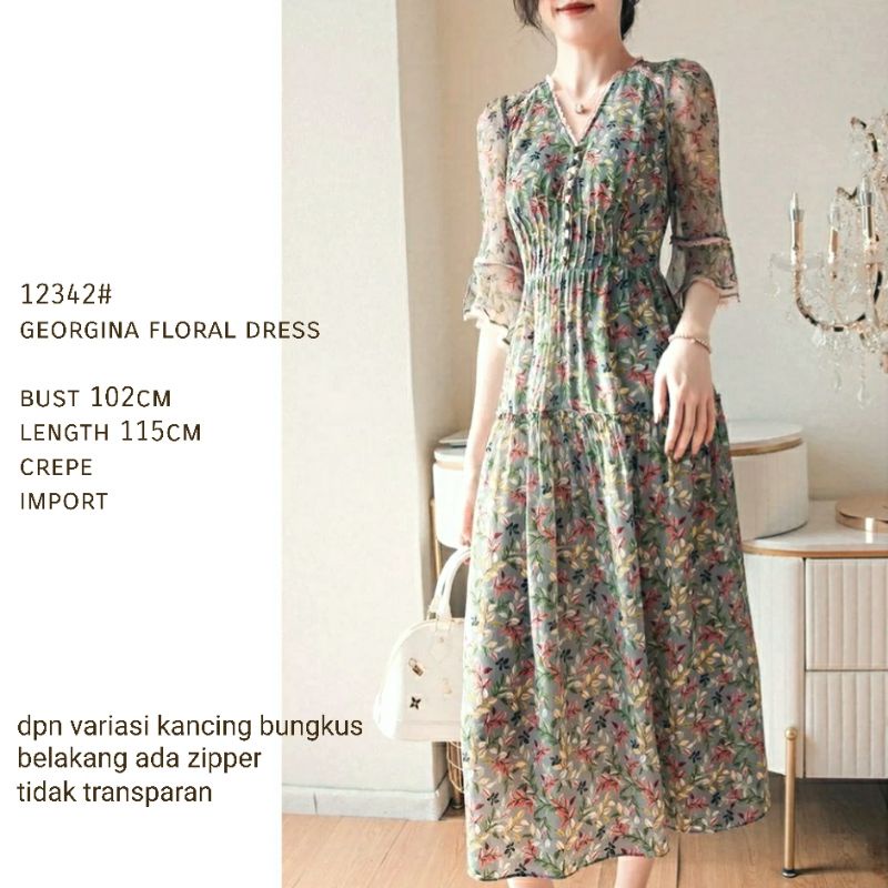 MDLV ~ 12342# Georgina Floral Dress Dress Maxi Long Dress Fashion Import