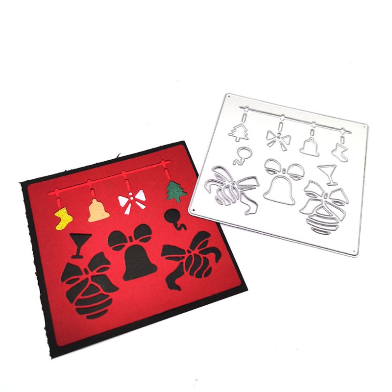 Cetakan Stensil Cutting Dies Motif Natal Bahan Metal Untuk Scrapbook / Craft DIY / Embossing