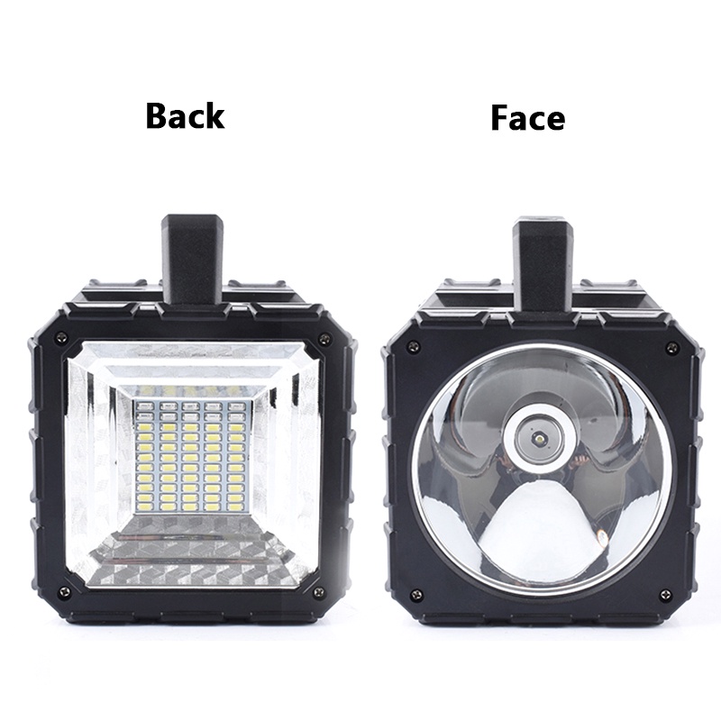 Senter LED Double Head Rechargeable Lampu Darurat Waterproof IP65 3 Mode Lighting Super Terang