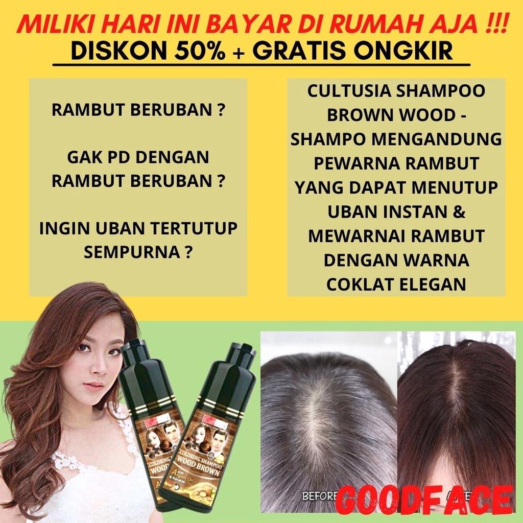 CULTUSIA COLORING SHAMPO WOOD BROWN 160ML HAIR COLOR SHAMPOO PEWARNA RAMBUT