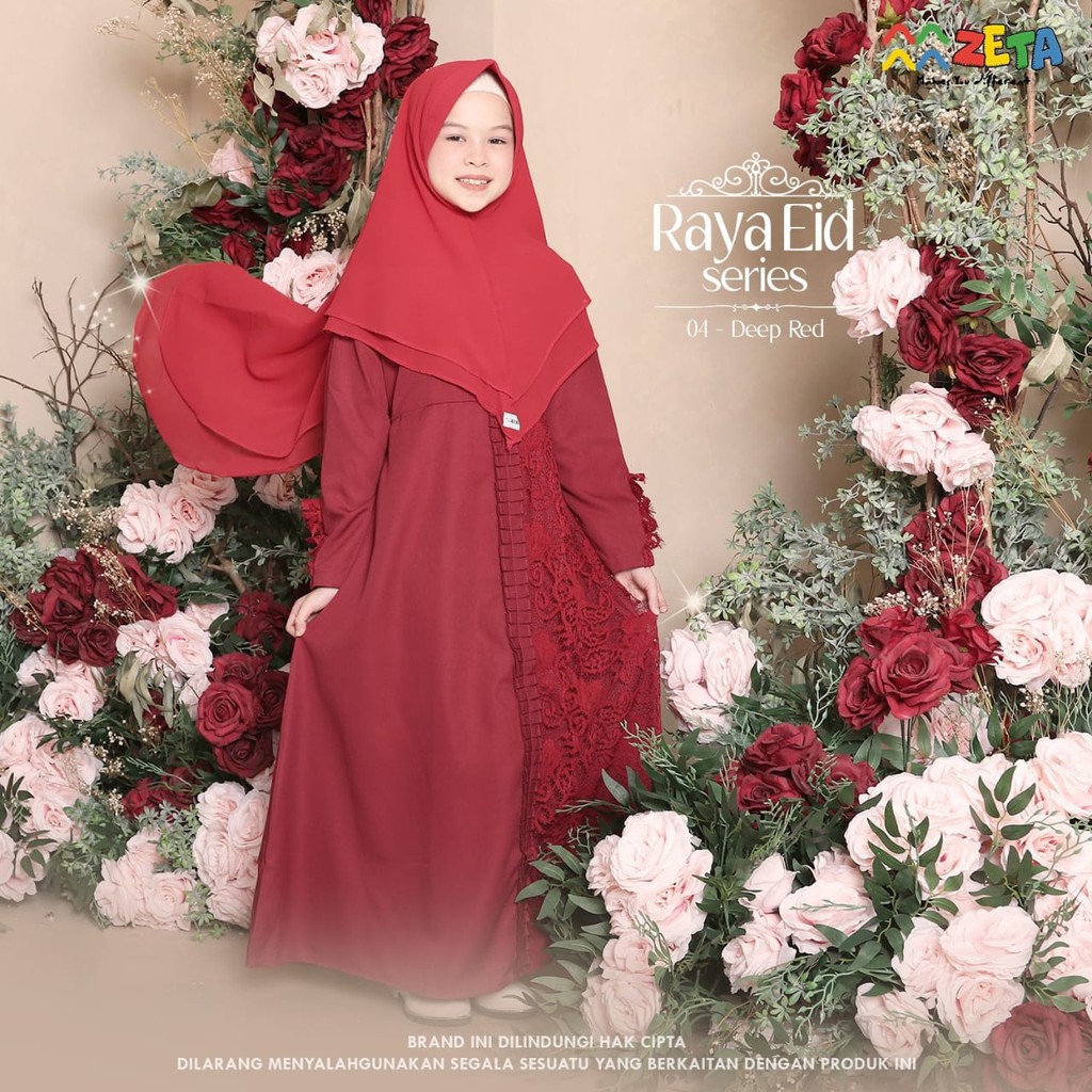 ZETA OUTFIT Couple Gamis Ibu dan Anak 1-7 Tahun / Gamis Pesta / Gamis Premium Estella - Red