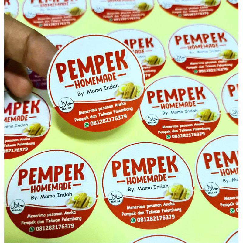 

Cetak stiker label Plus Cutting bahan vinil dan cromo bontack A3+