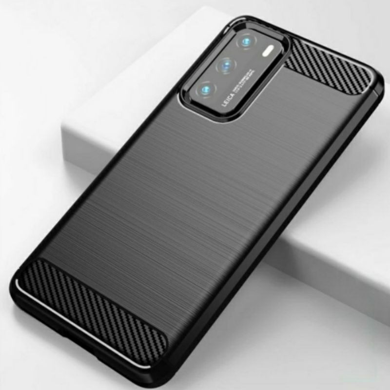 Premium Case vivo V20/ V20 SE Black Cover Fiber-Carbon