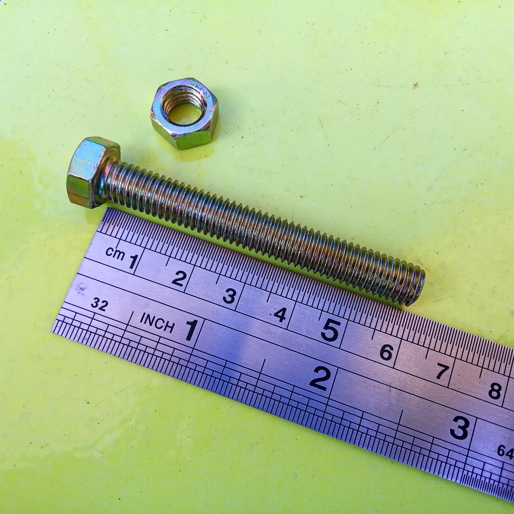 BAUT MUR KUNING M8 X 60 / BMK M8 X 60 / BAUT M8X60 KUNING / BAUT M8 / BAUT 12 KUNCI 12 / PANJANG 6CM