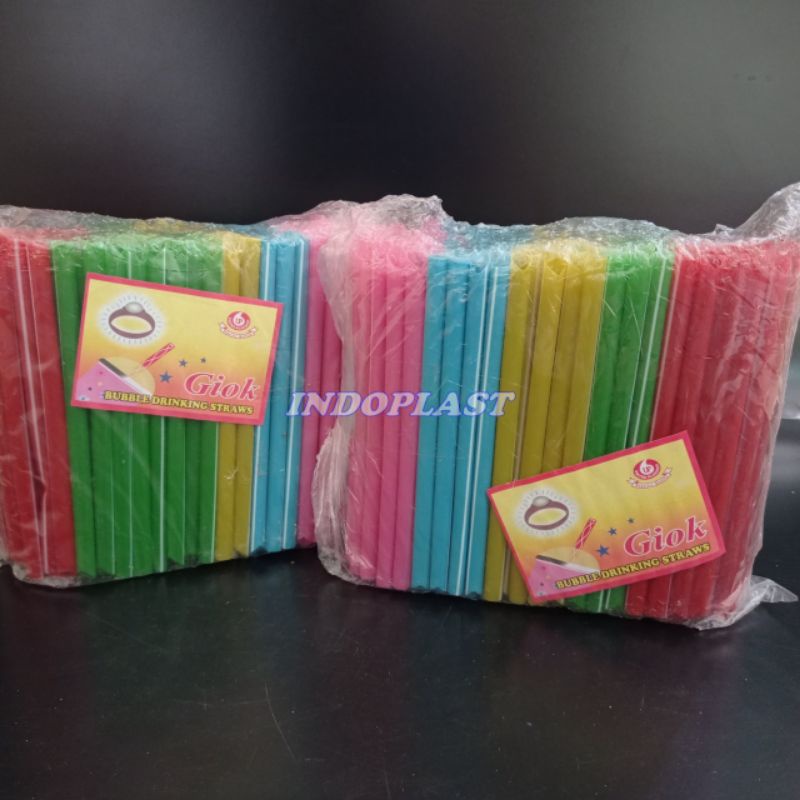 Sedotan Plastik/Sedotan Minuman/Sedotan Buble Giok 8 mm