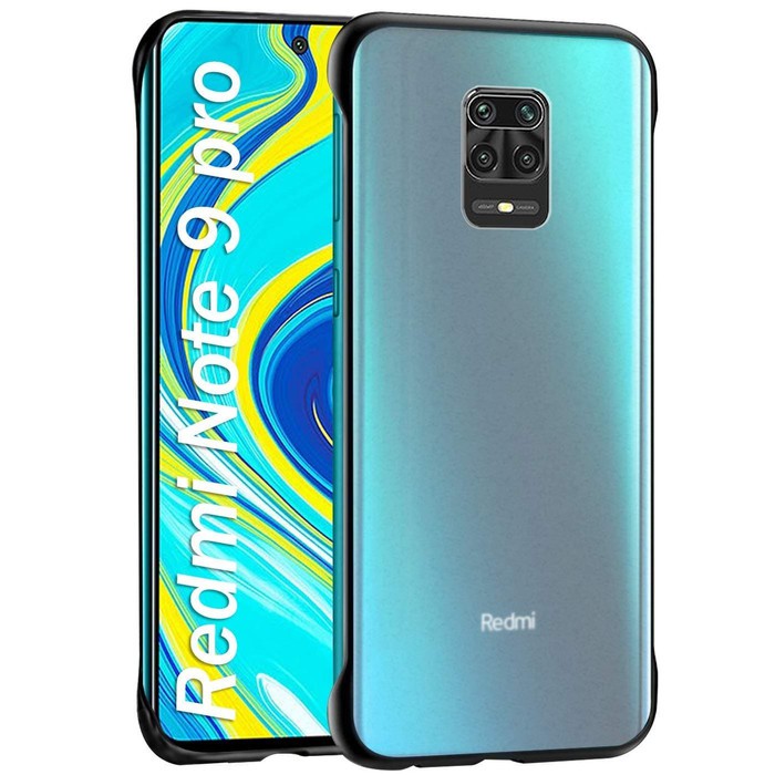 Casing Frameless Case Xiaomi Redmi Note 9 Pro Transparant Stand Ring