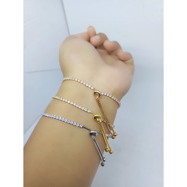 GELANG PERAK 925 ASLI LAPIS EMAS/GELANG SERUT LISTRING+GANTUNGAN BULAT MP/GELANG ASLI SILVER/GELANG FASHION WANITA