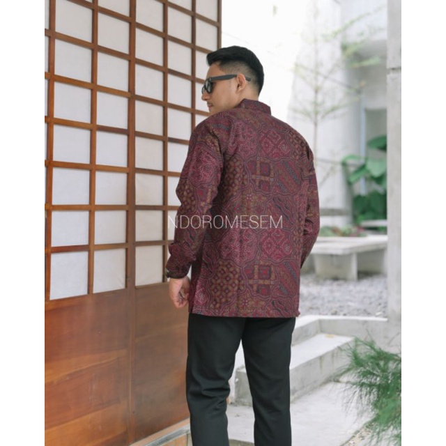 Batik sekarjagad merah katun halus full furing