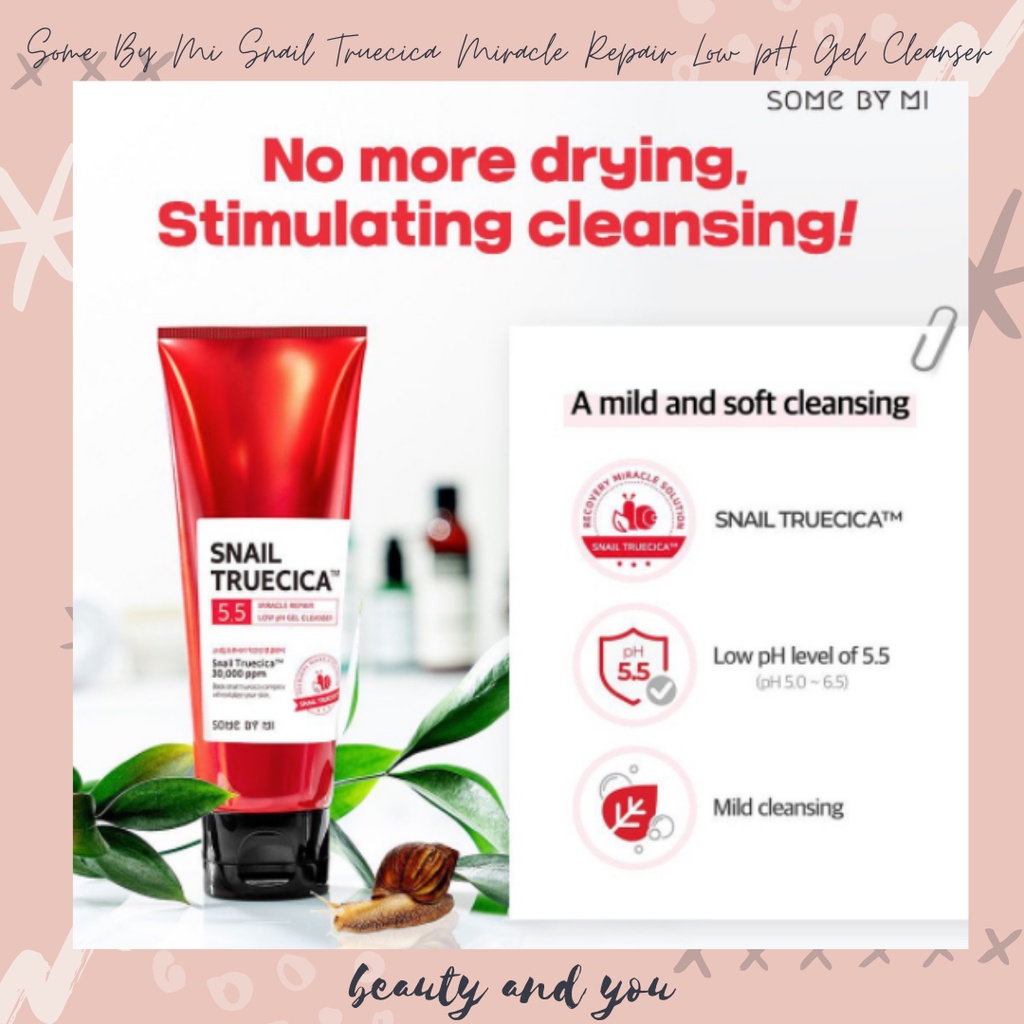 Some By Mi Snail Truecica Miracle Repair Low pH Gel Cleanser (ORIGINAL)