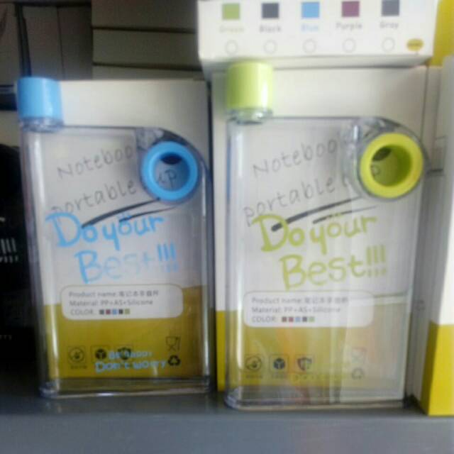 TAB Botol minum gepeng kotak bening 380 ml 1KG 6PCS
