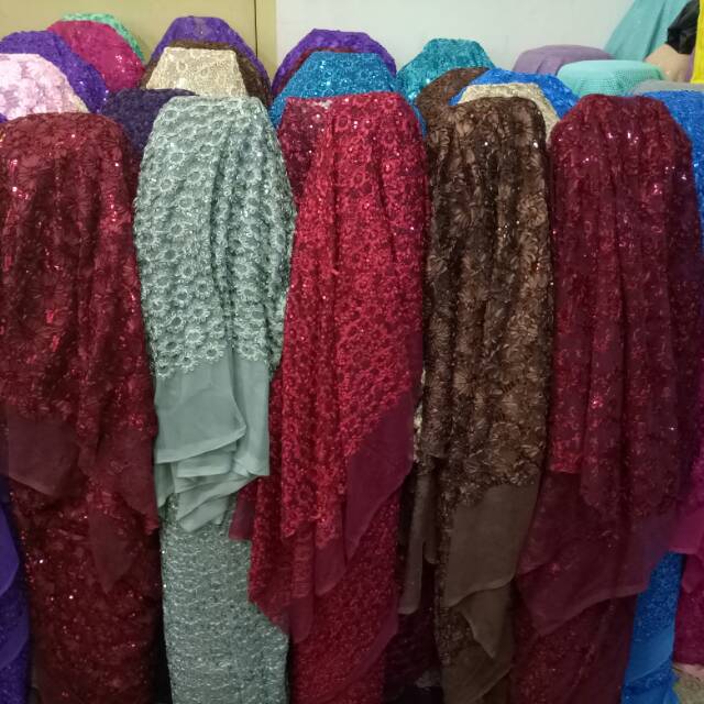 kain brokat pita payet