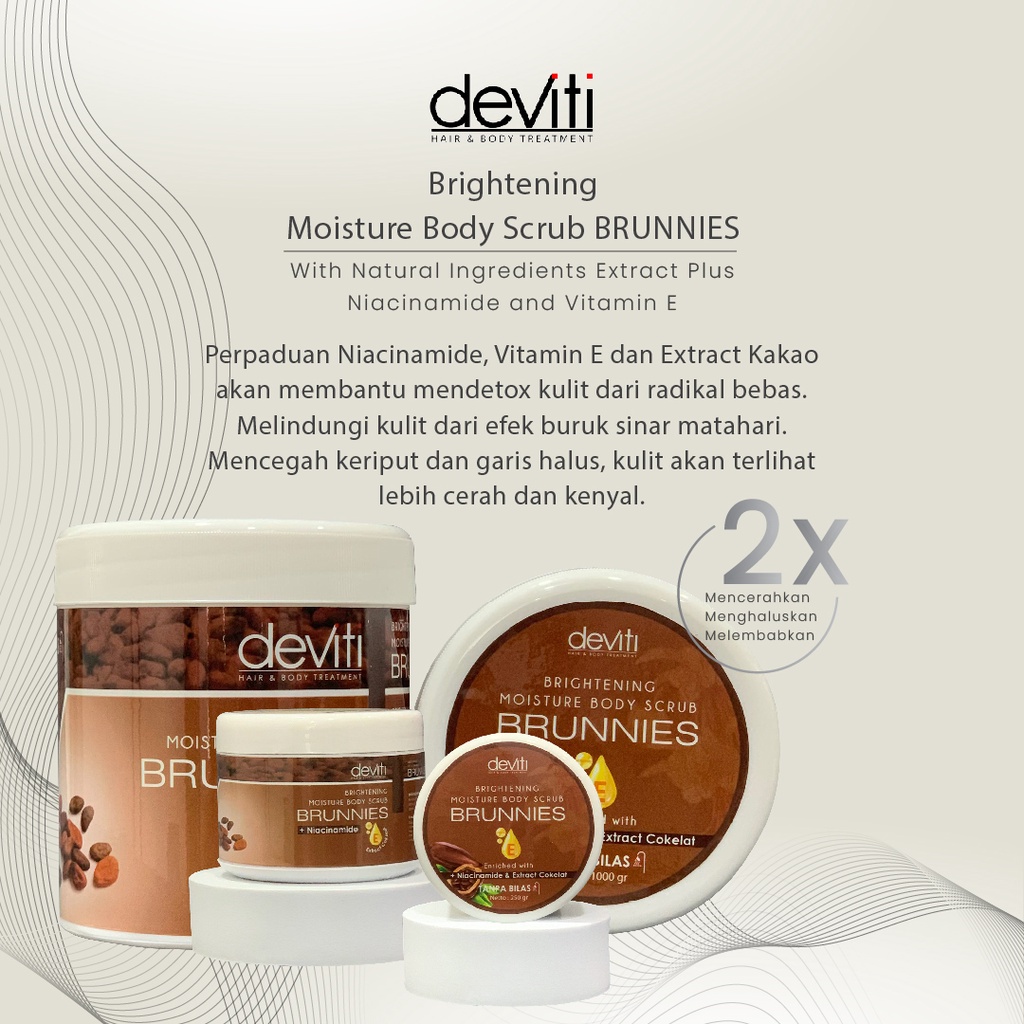 Deviti Moisture Body Scrub Brunnies Merileksasi dan Melembabkan Kulit