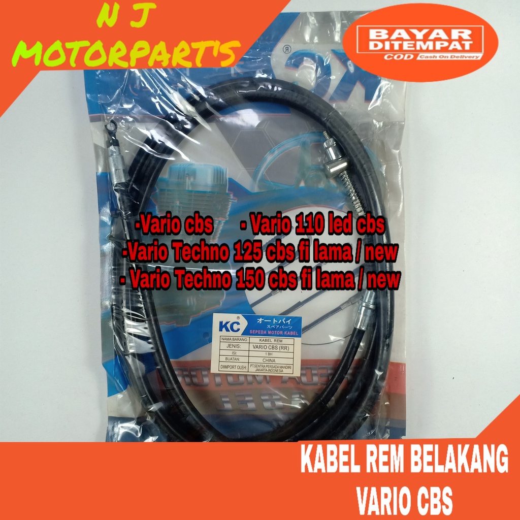 kabel rem belakang vario techno 125 150 fi new led cbs kc
