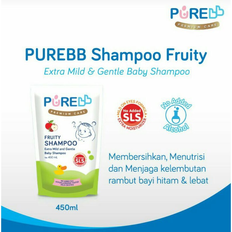 Pure Baby Fruity Shampoo 450ml Refil