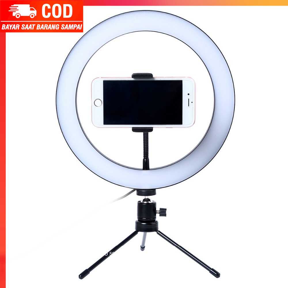 (100% BARANG ORI) Halo Ring Light LED 120 LED 10 Inch Holder+Mini Tripod RL-128