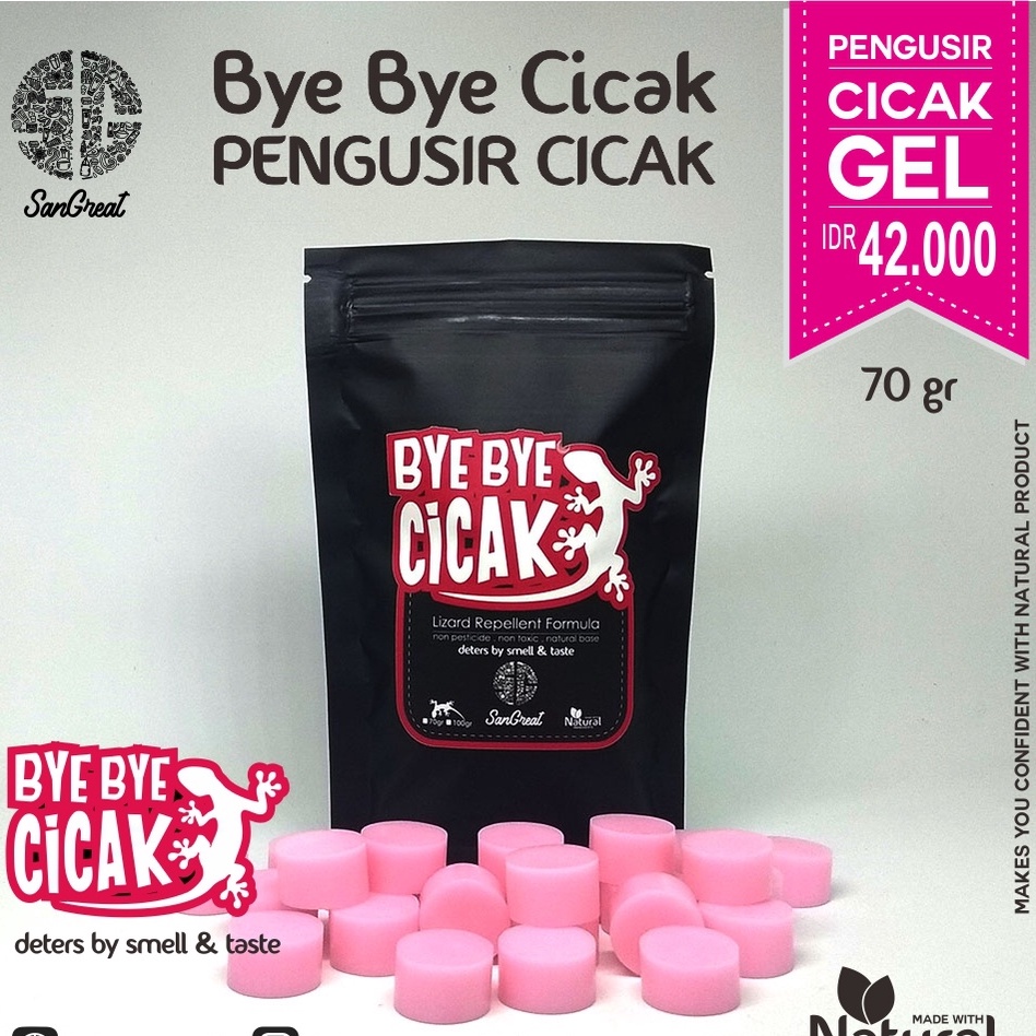 Kapur barus anti cicak organik alat Pengusir cicak alami herbal terbaik gel 70 gr Lizard repellent Bye Bye Cicak anti cicak aman agar cicak pergi