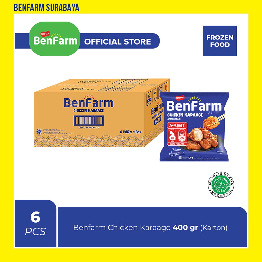 

Benfarm Chicken Karaage 400gr (Karton)