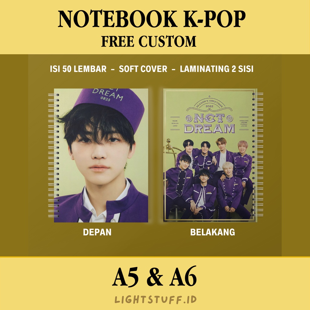 

Notebook NCT BTS KPOP A5 A6 Isi 50 Lembar Bisa Custom