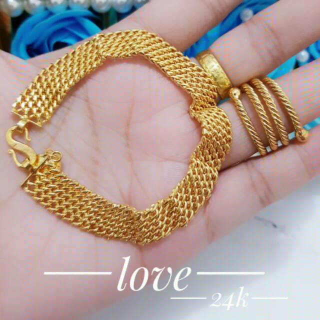 gelang tangan lapis emas 24K terlaris