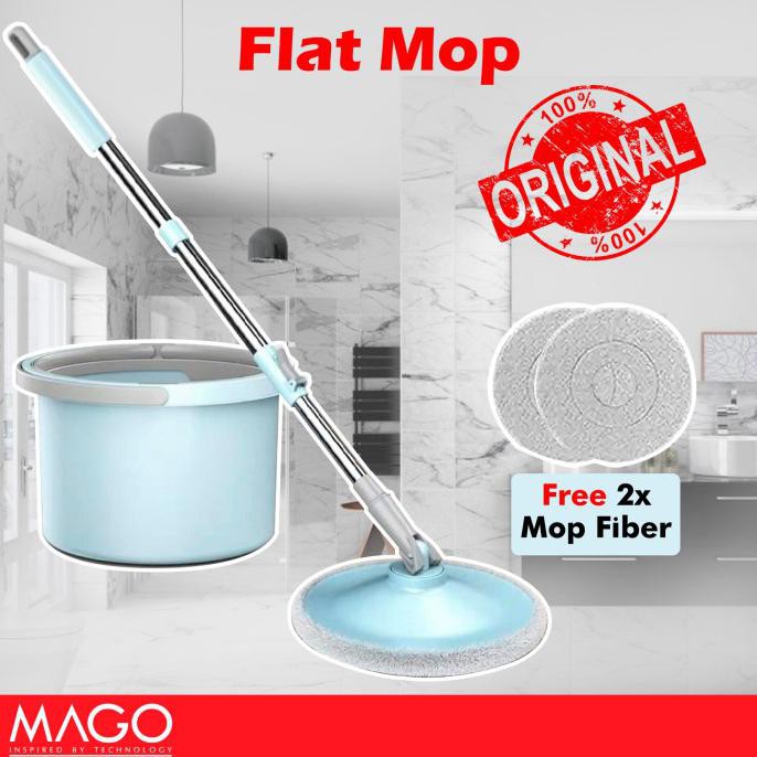 ✅Disc Flat Mop / Ultra Mop / Alat Pel Lantai - Mago - Biru Muda